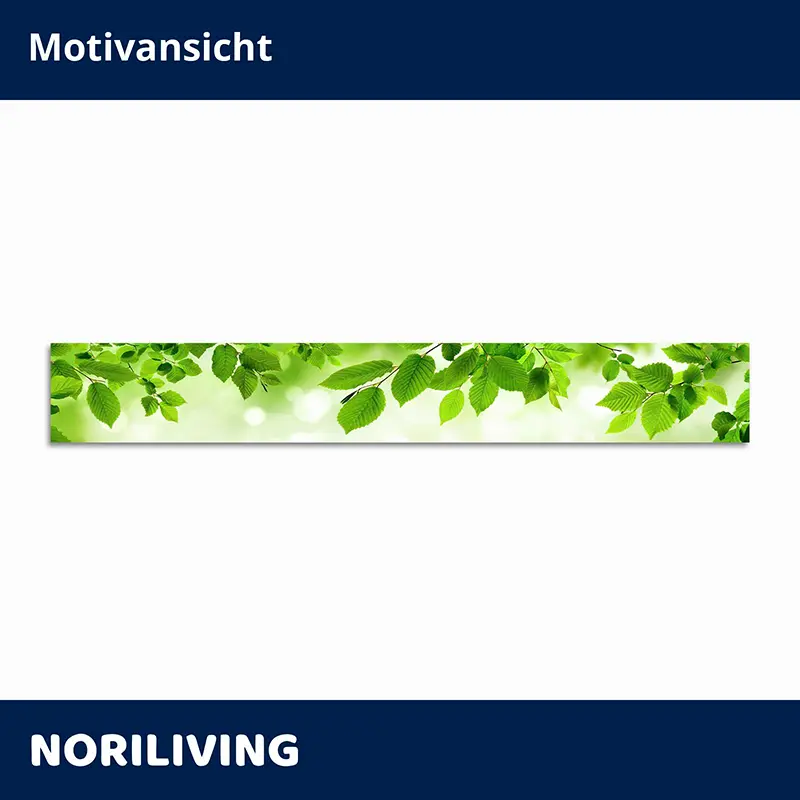 Leinwandbild Panorama mit frischen grünen Blättern