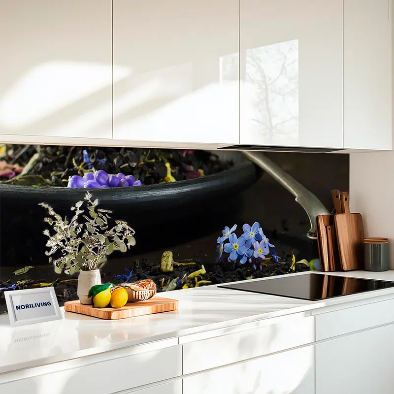 Fliesenspiegel Alu Loser Blütentee mit Vergissmeinnicht 205