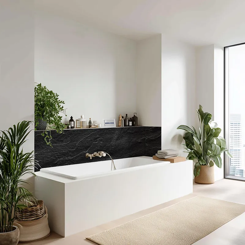 Badrückwand Alu Stein Schiefer 349b