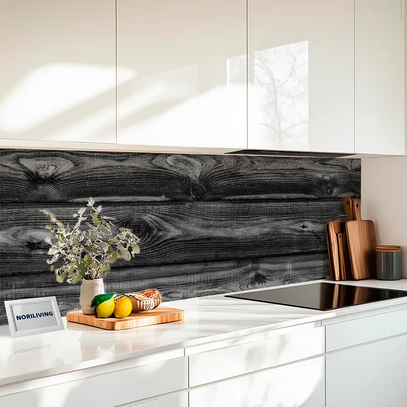 Küchenrückwand Echtglasoptik Profiline Dunkle Holzplanken horizontal - Vintage Optik 857