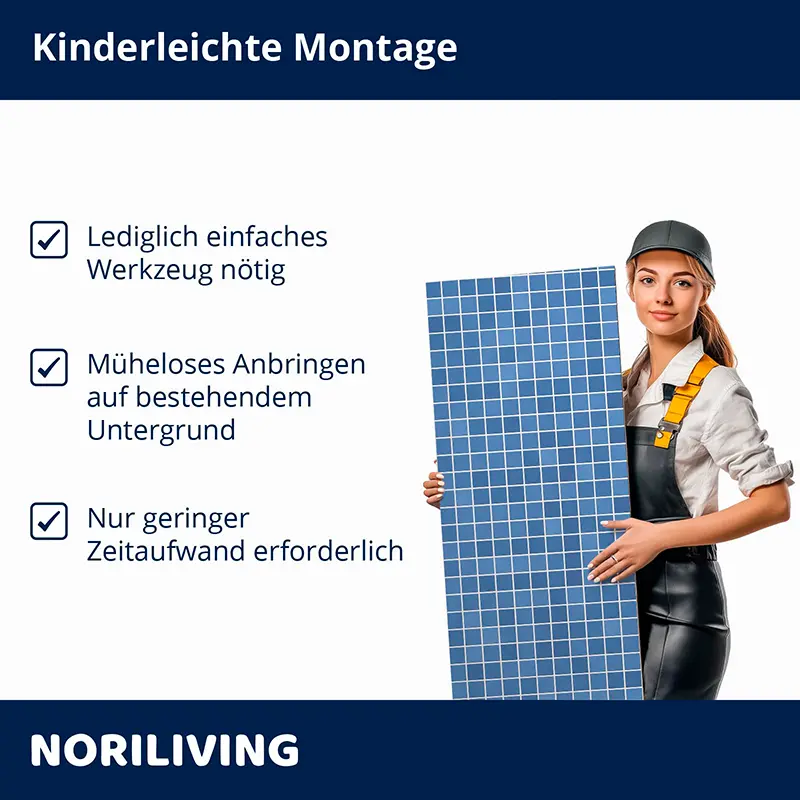 Frau mit Solarmodul, kinderleichte Montage