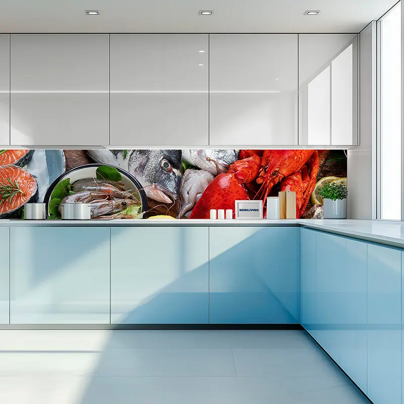 Küchenrückwand Motiv: Fisch, Krabben und Hummer