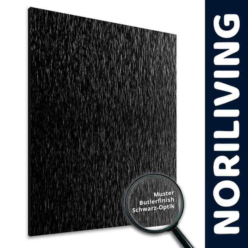 Muster Duschrückwand | Küchenrückwand Butlerfinish Schwarz