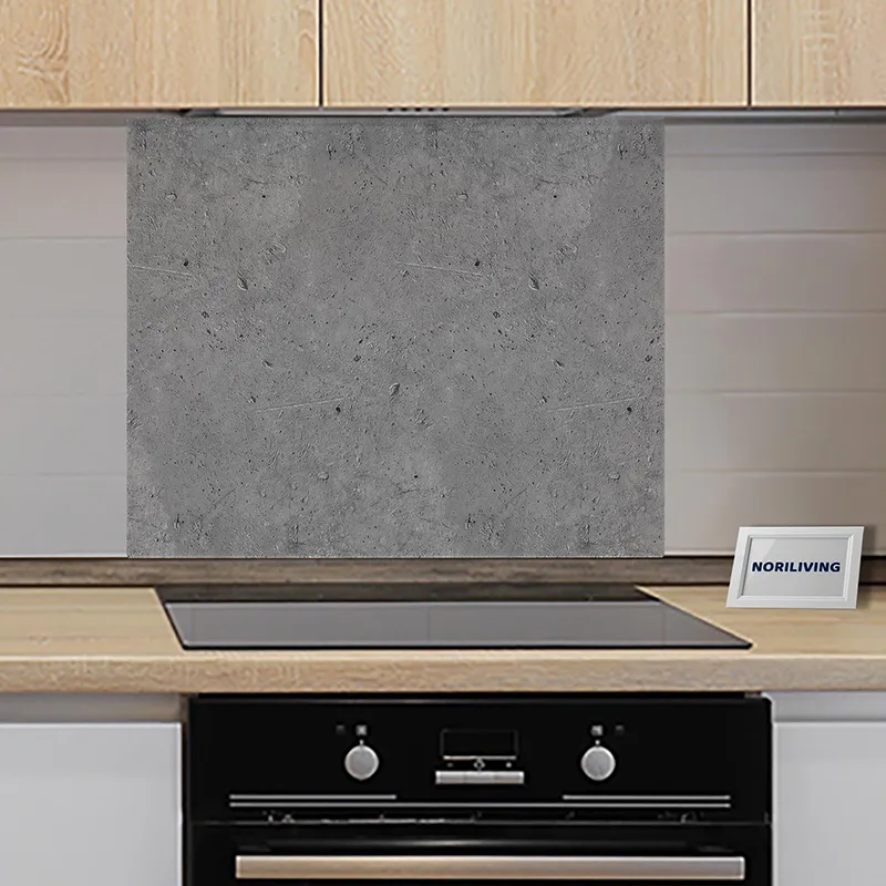 Spritzschutz Küche - Herd Alu Rauer Beton 041 schwarz-weiß