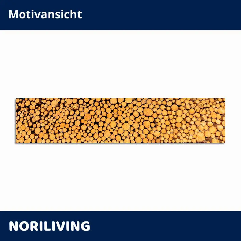 Panoramabild gestapelte Holzscheiben auf Leinwand