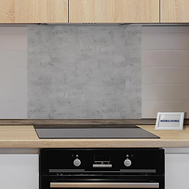 Spritzschutz Küche - Herd Alu Rauputz hellgrau 607