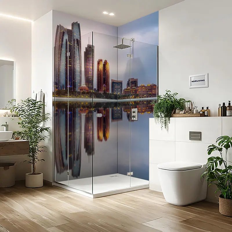 Duschrückwand Einzel | Ecke | Alu Abu Dhabi Hochhaus 660