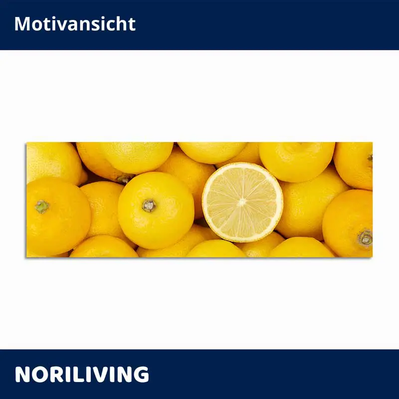 Leinwandbild gelbe Zitronen mit halbierter Frucht