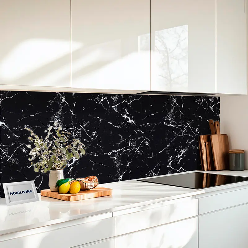 Fliesenspiegel Alu Marmorstruktur schwarz 396