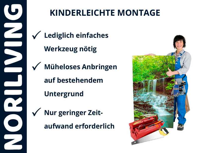 NORILIVING Montageanleitung: einfache Werkzeuganforderungen, müheloses Anbringen, geringer Zeitaufwand. Ideal für unkomplizierte Heimprojekte.