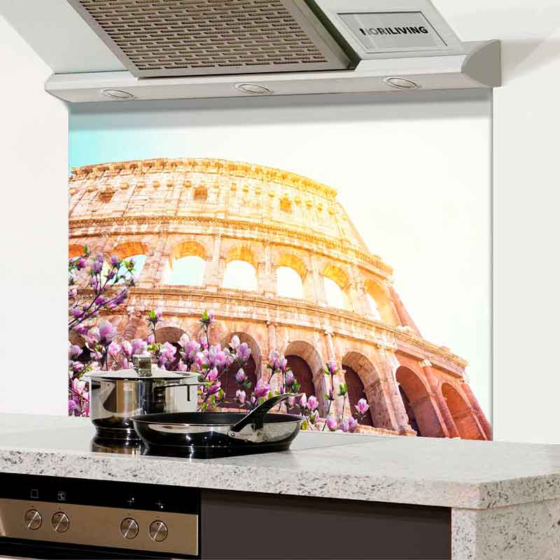 Spritzschutz Küche - Herd Alu Kolosseum Rom bei Sonnenuntergang 544