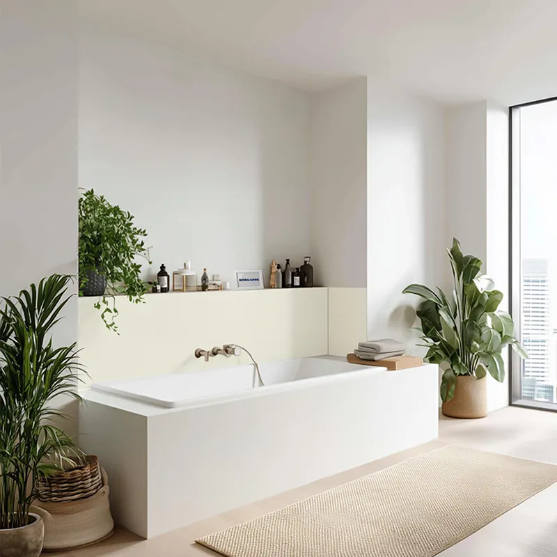 Badrückwand Alu 1-4 teilig Unifarbe gedrucktes Weiß 2323