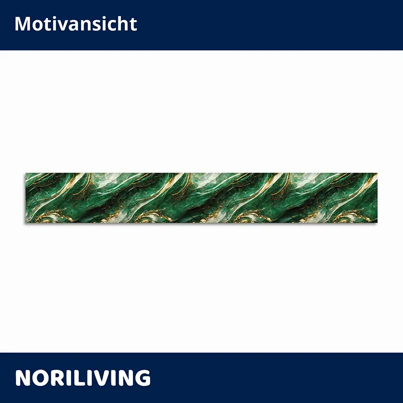 Panoramabild grüner Marmor mit goldenen Adern auf Leinwand
