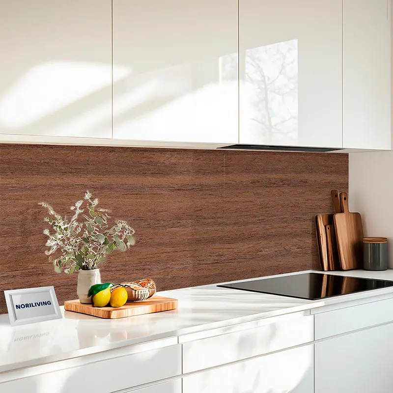 Küchenrückwand Echtglasoptik Profiline Braunes Holzdekor - horizontale Maserung 969
