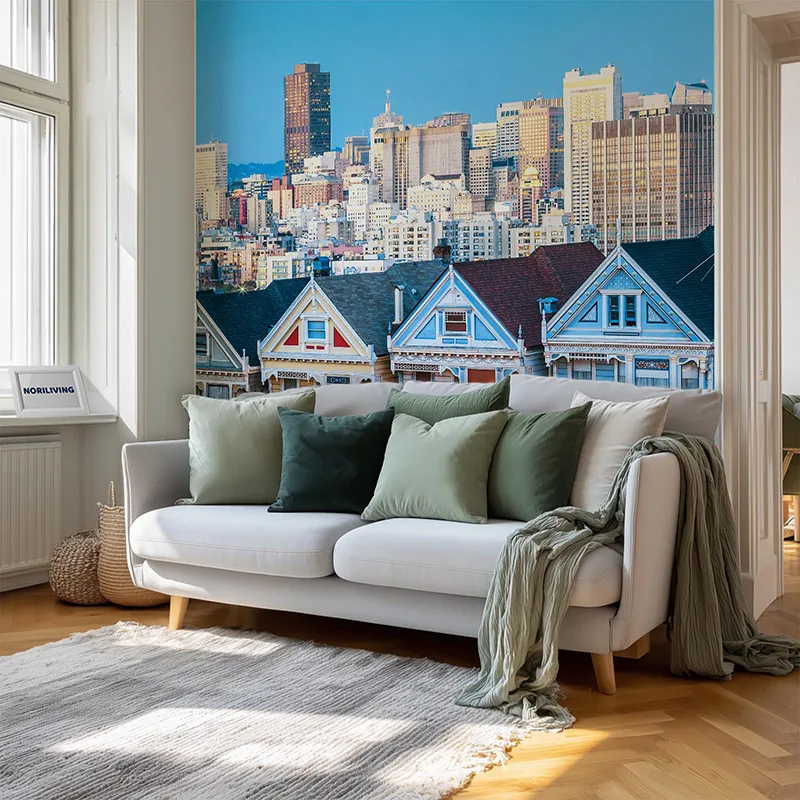 Wohnzimmerrückwand Alu Painted Ladies von San Francisco 547