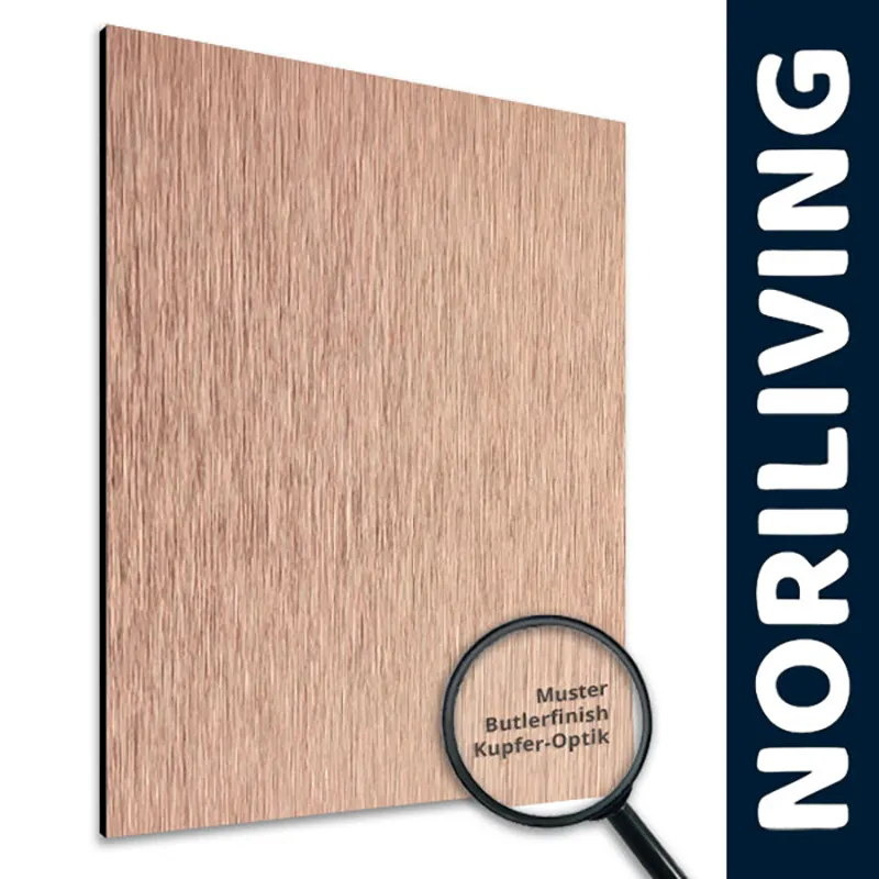 Muster Duschrückwand | Küchenrückwand Butlerfinish Kupfer