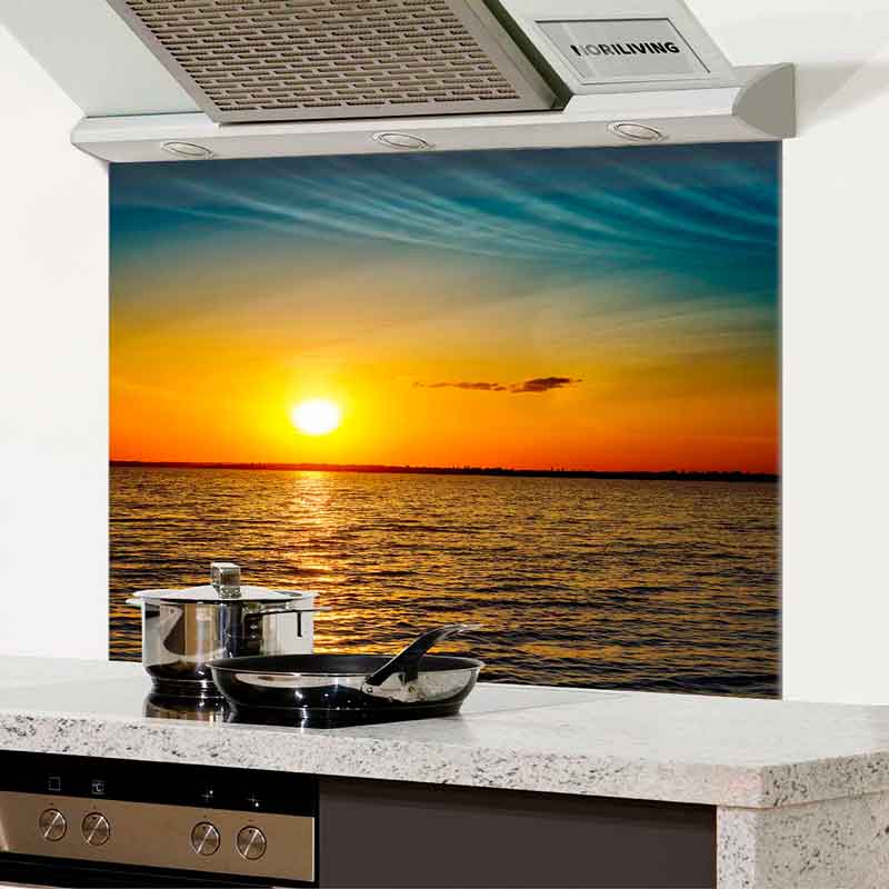 Spritzschutz Küche - Herd Alu Sonnenuntergang 251