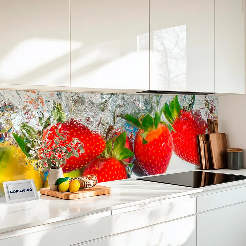 Fliesenspiegel Alu Frische Früchte im Wasserspritzer 896