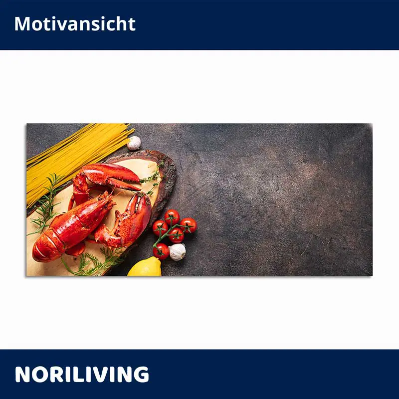 Wandbild Hummer mit Tomaten und Pasta