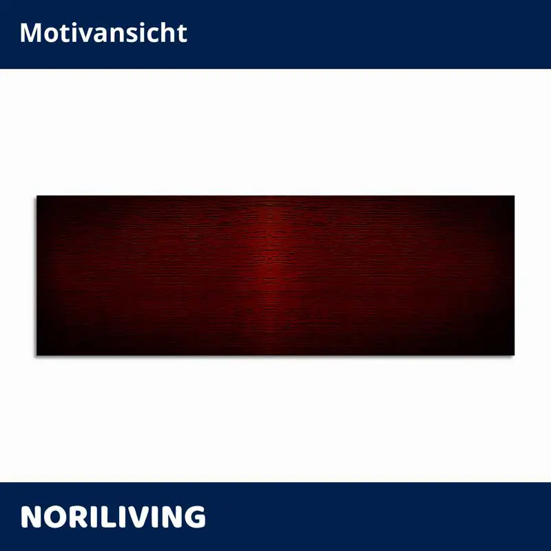 Rotes Panorama-Wandbild mit dunkler Holzmaserung