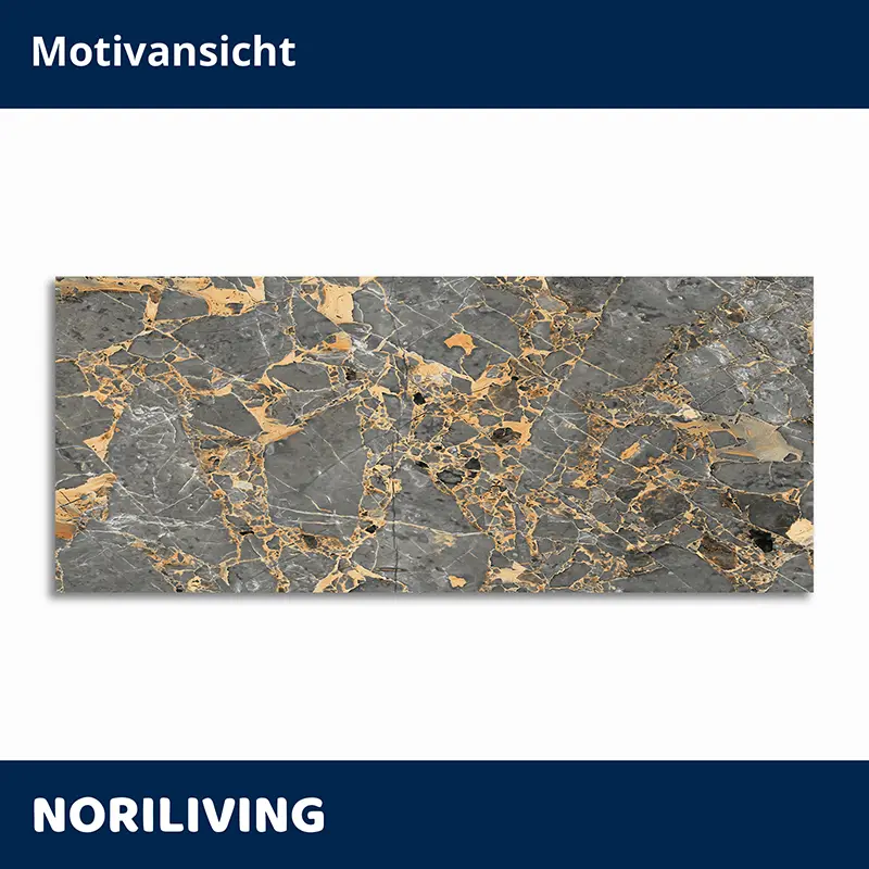 NORILIVING Duschrückwand Alu Marmor mittelgrau rost 011