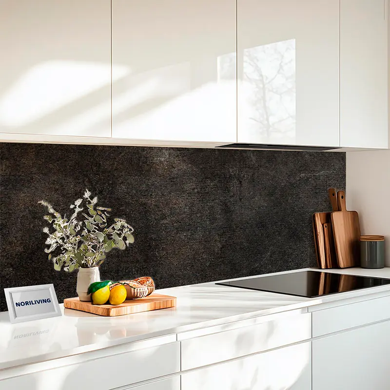 Küchenrückwand Echtglasoptik Profiline Alte Schwarze Holzwand 447