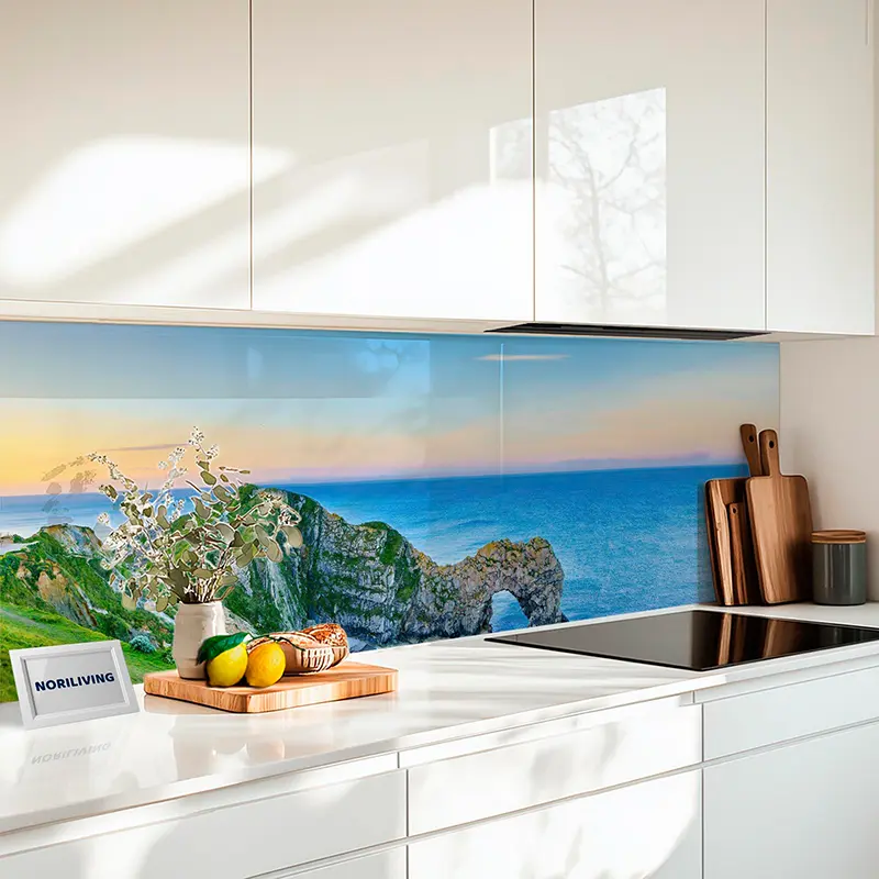Küchenrückwand mit Motiv Meer und Felsbogen