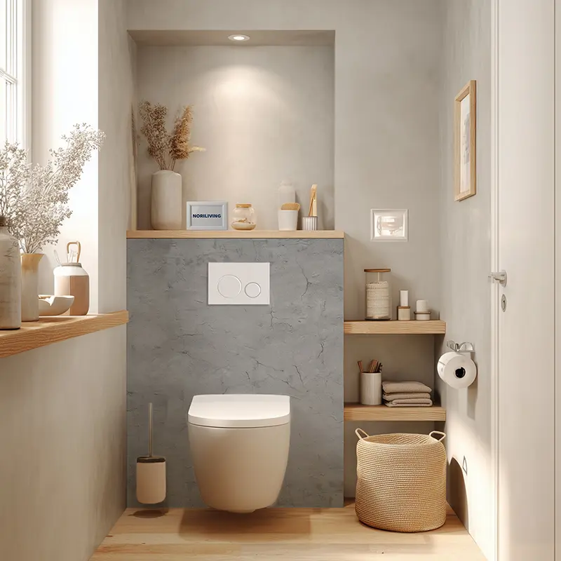 Toilettenrückwand Alu Rauputz hellgrau 607