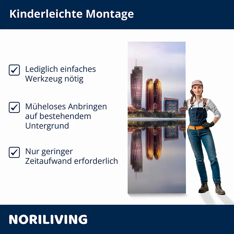 Wandbild mit Frau, Checkliste zur einfachen Montage