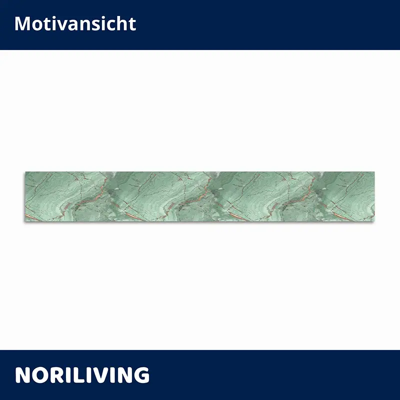 Nahaufnahme grüne marmorierte selbstklebende Wandbordüre