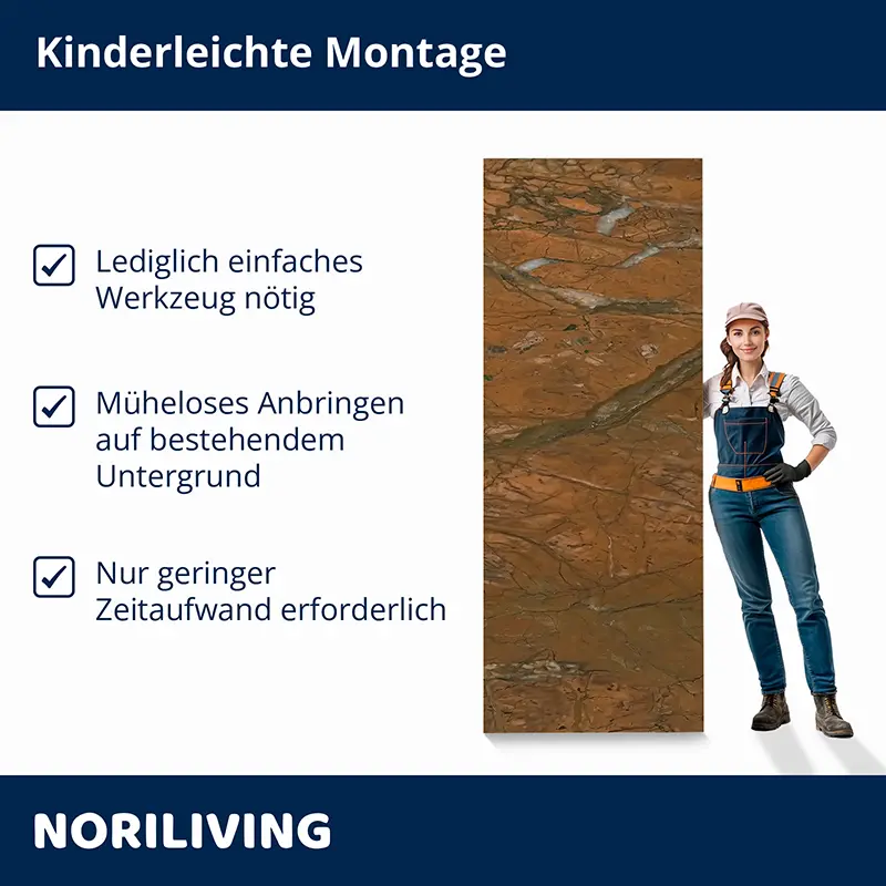 NORILIVING Wandpaneel Marmoroptik und Montagehinweise