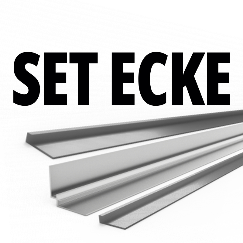 Vier Aluminium-Eckprofile zum Schutz von Wandkanten