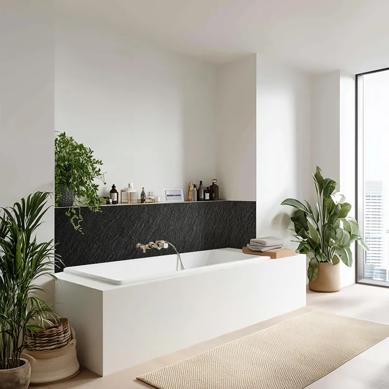 Badrückwand Alu Schwarzer Schiefer 240