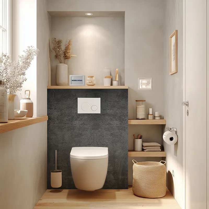 Toilettenrückwand Alu Beton Stein Rohputz 425