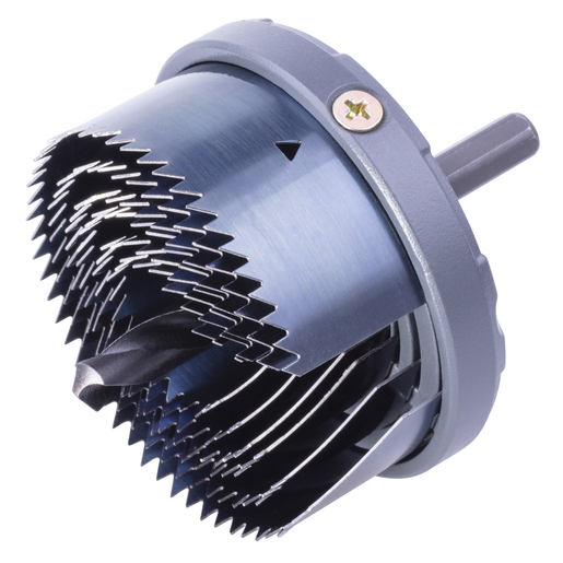 Ein mehrstufiger Lochbohrer aus Metall, ideal für präzise Bohrarbeiten in verschiedenen Materialien. Sichtbar sind mehrere abgestufte Schneiden.