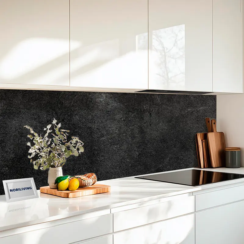 Küchenrückwand Echtglasoptik Profiline Alte Schwarze Holzwand 447 schwarz-weiß