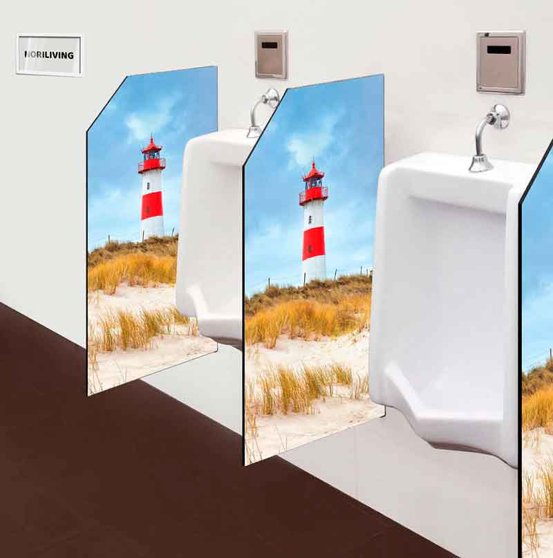 Moderne Toilettenabtrennungen mit Leuchtturm-Design