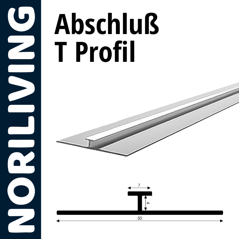 Metallisches Abschluss T-Profil von Noriliving zur Verwendung bei Bodenbelägen
