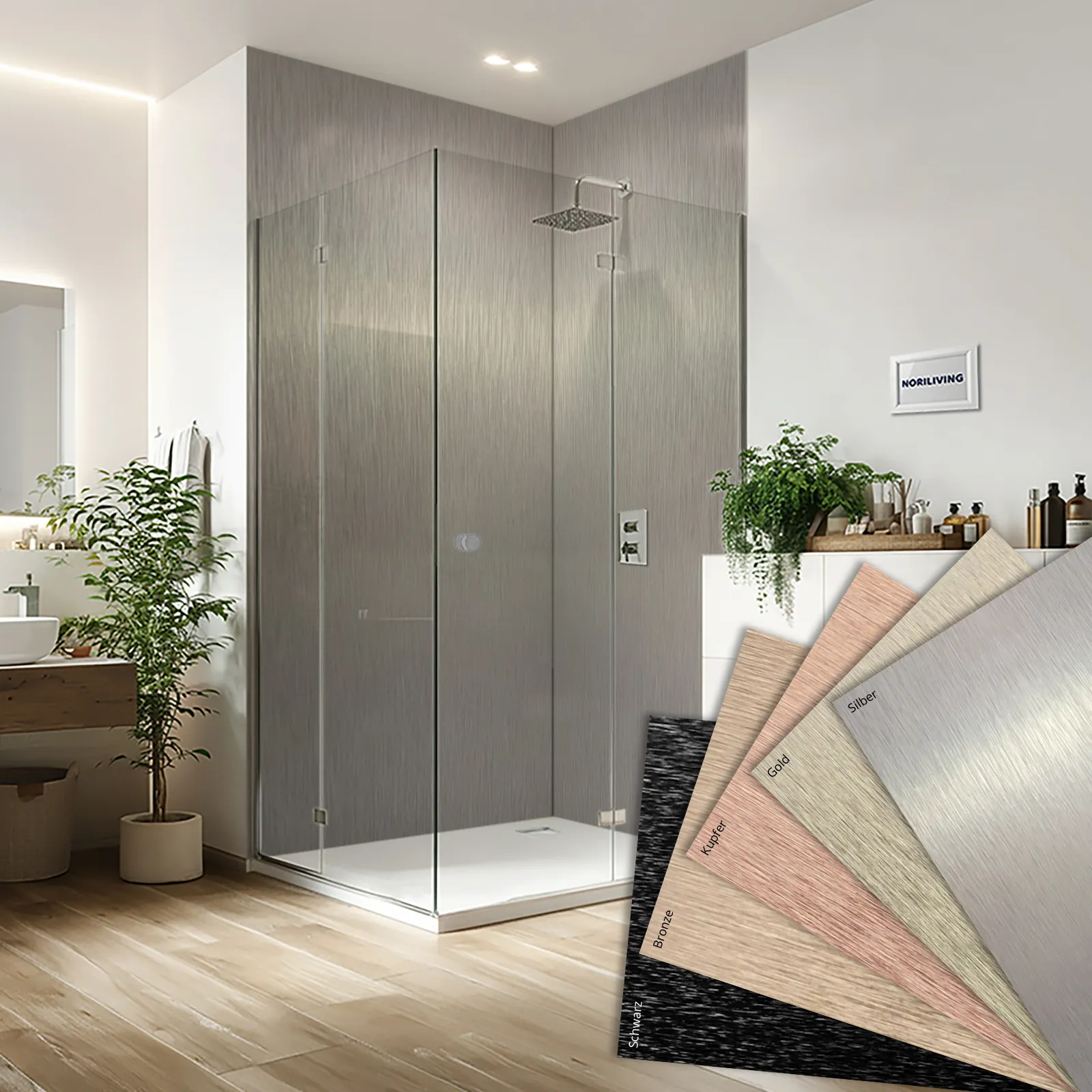 Duschrückwand Butlerfinish 1-5 teilig Platte