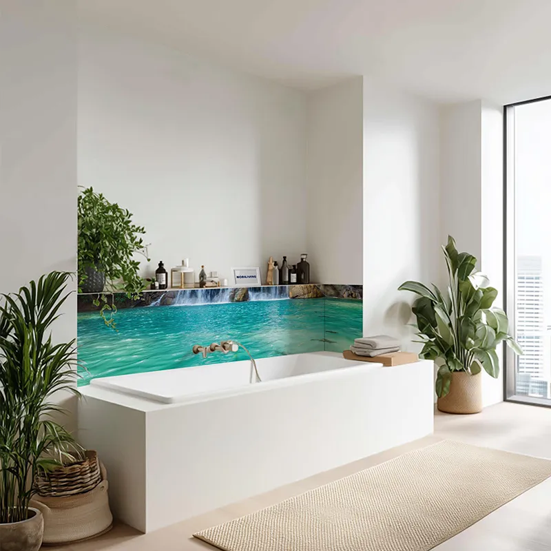 Badrückwand Alu Wasserfall mit Pool 512