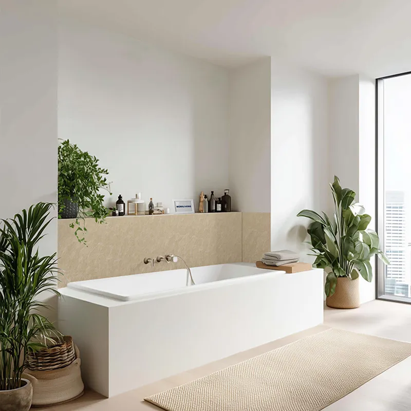 Badrückwand Alu beiger Stein-Textur Hintergrund 523