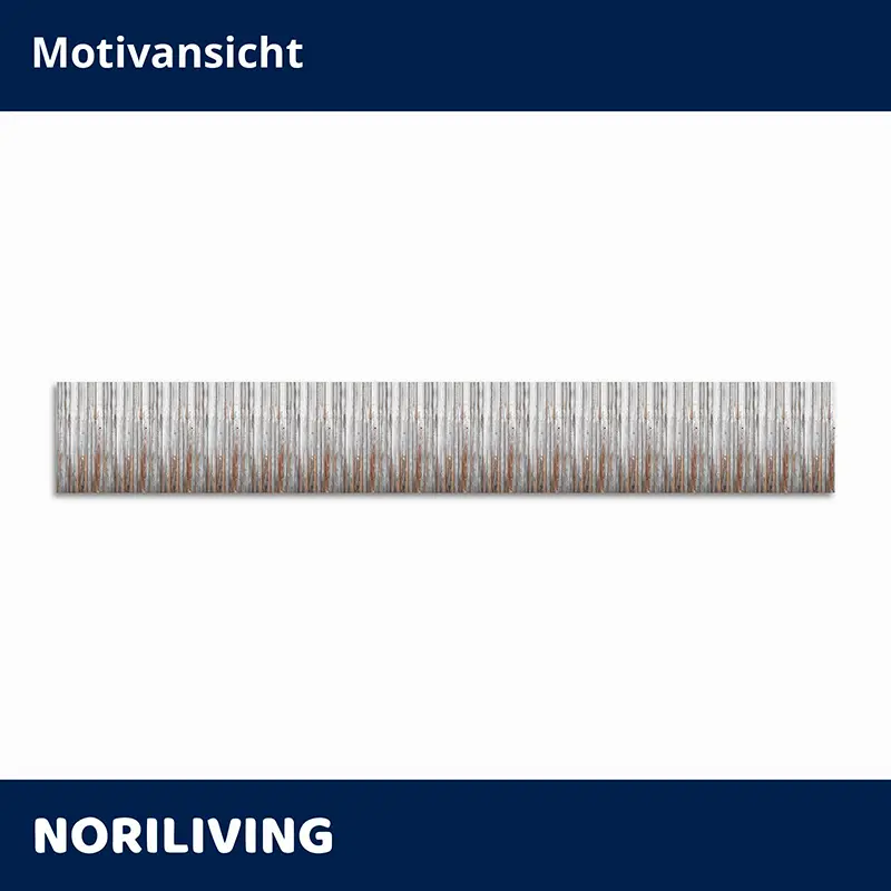 Panorama-Wandbild mit vertikaler Holzoptik in Grau-Braun