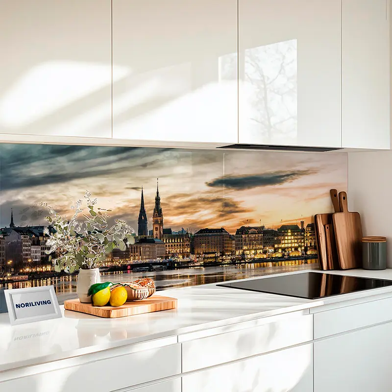 Küchenrückwand Glas Hamburg 060