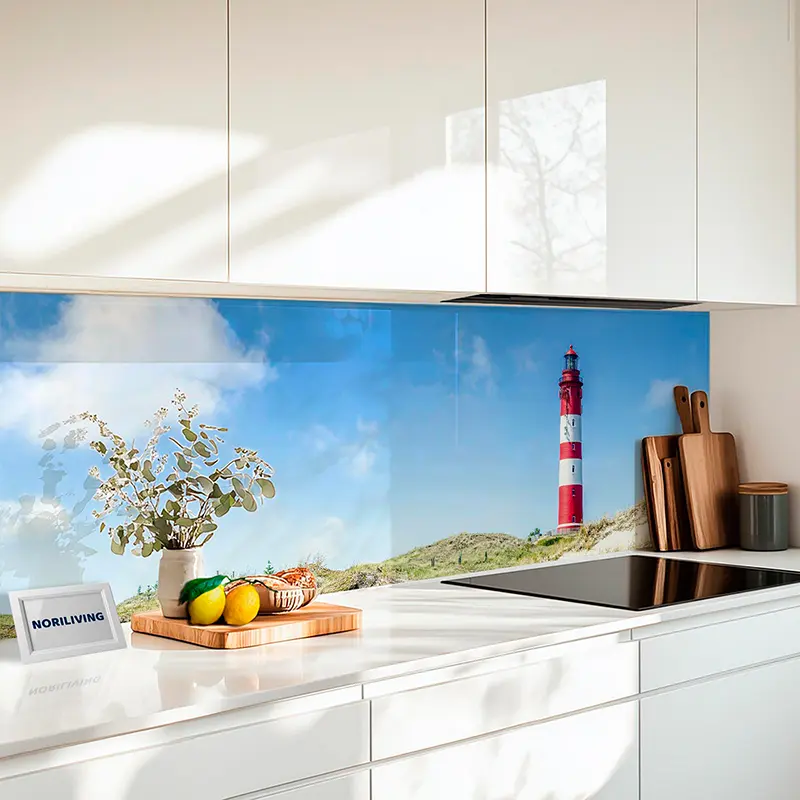 Fliesenspiegel Alu Leuchtturm an der Nordsee 049